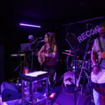 Nine Beats Collective perform at Record Junkee. From left to right: Martin Trotman, Heatherlyn and Ben Okafor.